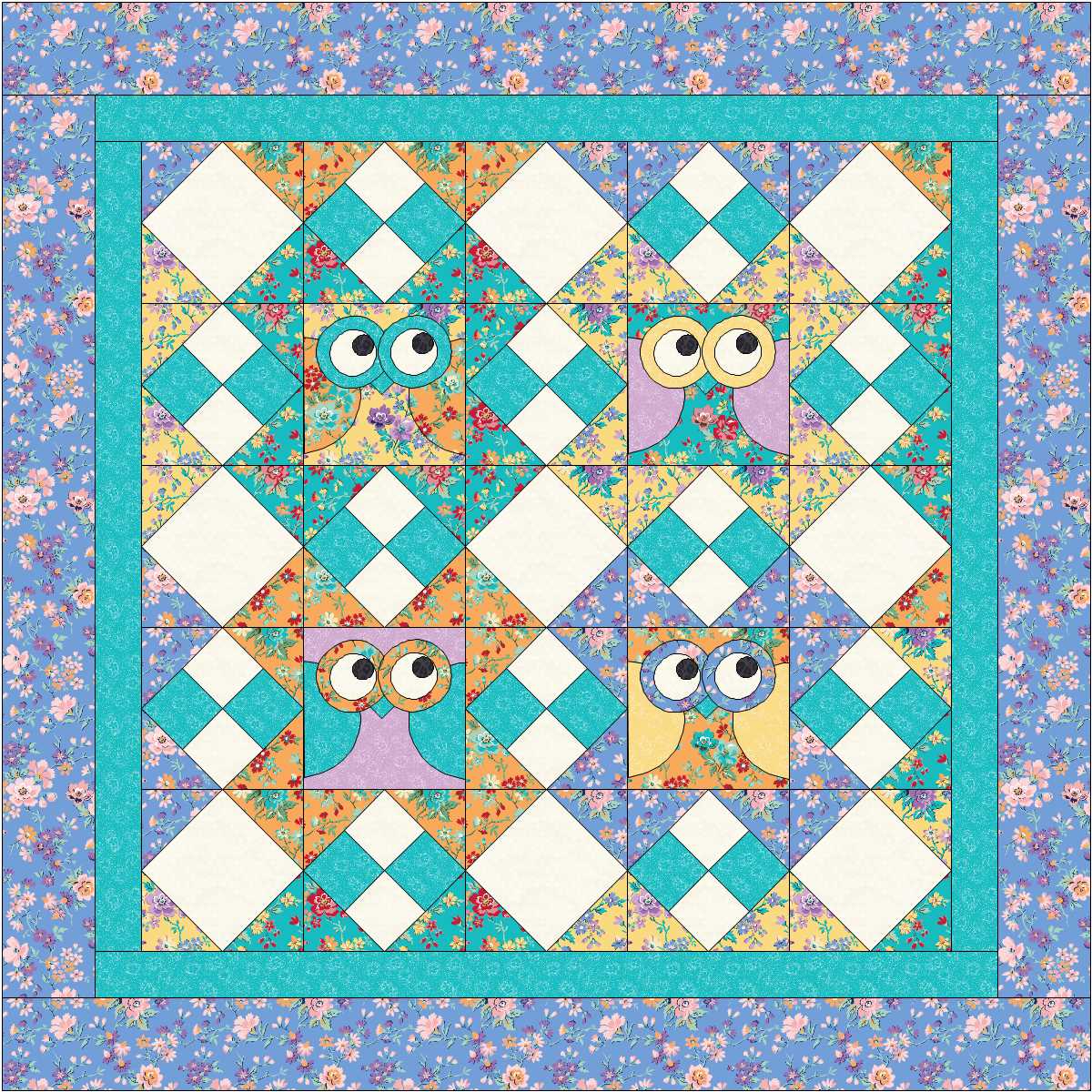 bl135-what-a-hoot-owl-quilt-applique-quilt-pattern-beaquilter