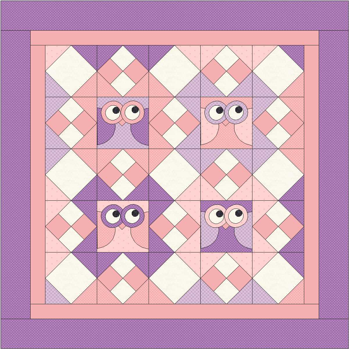 BL135 What A Hoot Owl Quilt Applique Quilt Pattern Beaquilter